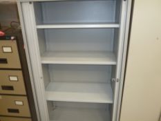 * Bisley storage cabinet, good condition, sliding doors. (1650H x 1000W x 470D)