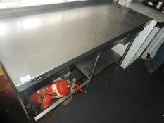 *Stainless Steel Preparation Table with Upstand to Rear, Undershelf & Drawer 150x60cm
