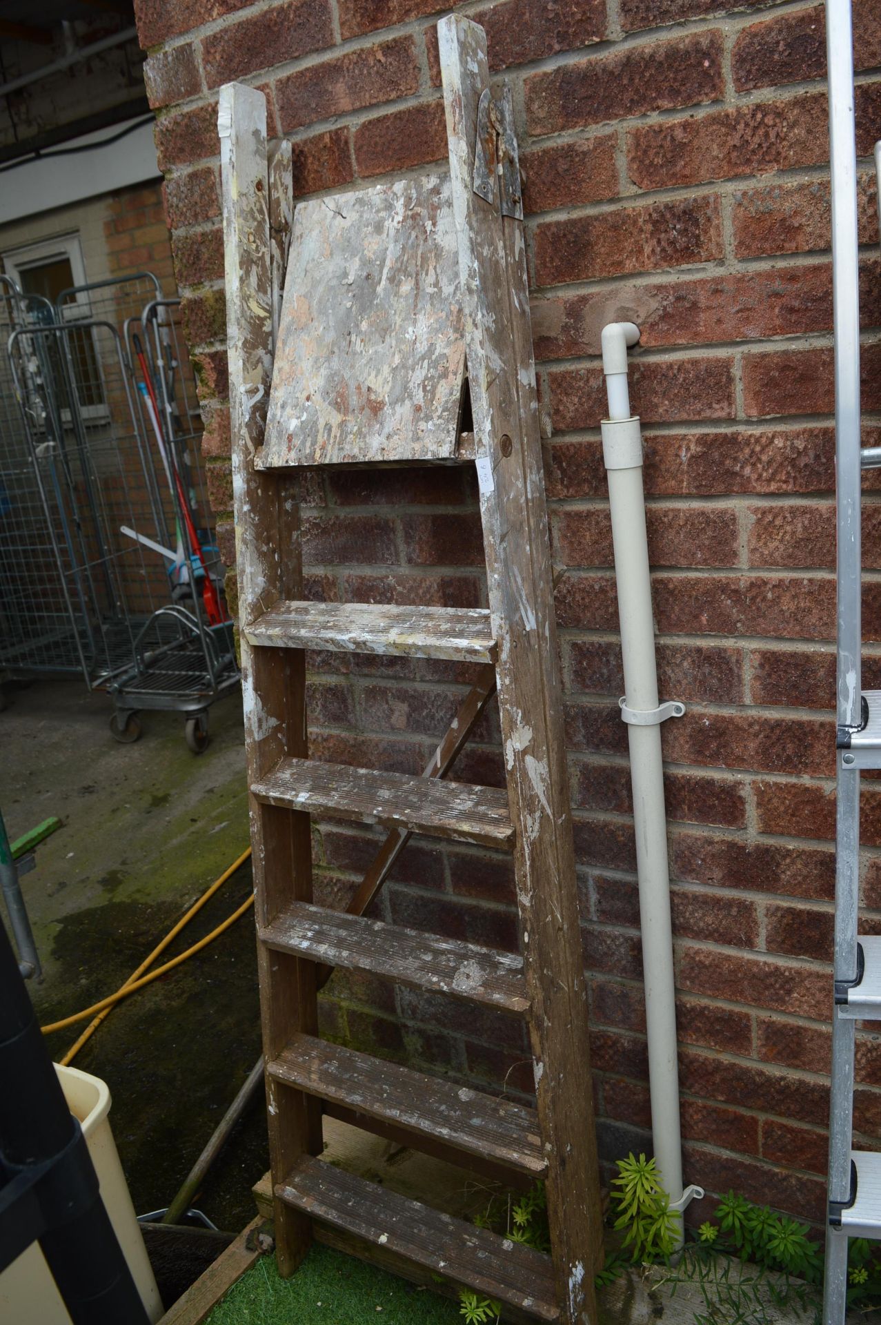 Five Tread Wooden Step Ladder