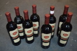 Eight Bottles of Red Wine Including Toscana Giorda