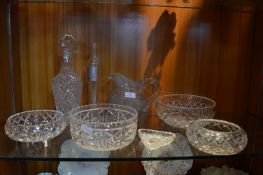 Cut Glass Crystal Fruit Bowls, Decanter, Jug, etc.