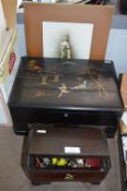 Japanese Lacquered Jewellery Box plus One Other an