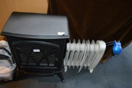 Electric Coal Effect Stove, Oil Filled Radiator et