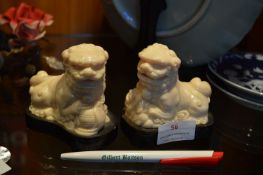Pair of Plastic Chinese Foo Dogs