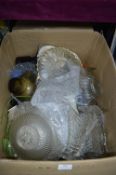 Box of Glassware, Vases, Bowls, etc.