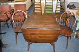 Pair of Ercol Chairs and Retro Drop Leaf Table