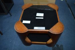 *Black Glass Topped Square Coffee Table