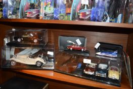 Diecast Vintage Metal Cars in Display Cases Includ