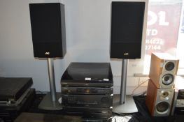 Philips Audio System with JVC Speakers on Stands
