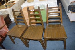 Three Oak Kitchen Chairs