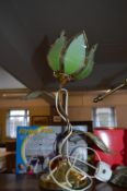 Brass & Glass Flower Table Lamp