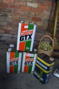 Four Castrol GTX Oil Cans