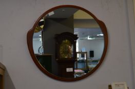 Retro Teak Circular Hall Mirror