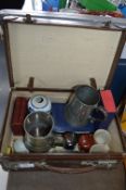 Vintage Suitcase Containing Collectibles, Chinese