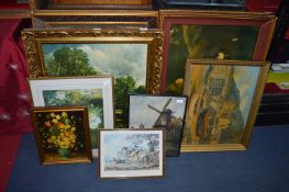 Nine Gilt Framed Pictures and Prints etc.