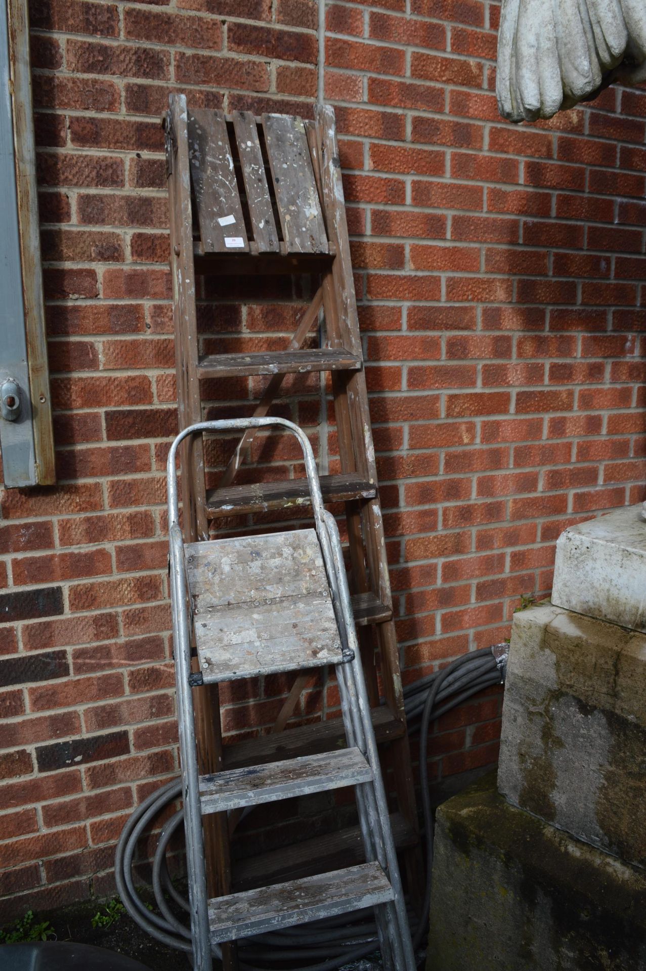 Pair of Wood and a Pair of Aluminium Step Ladders