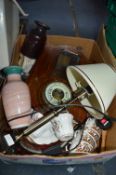 Lamp Base, Barometer, Tea Set, etc.