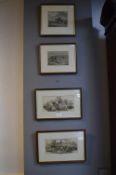 Four Victorian Framed Greyhound Prints