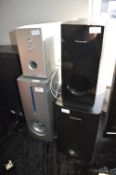 Three Subwoofer Speakers, Samsung, Inventive and A