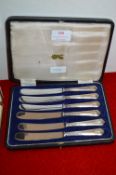 Set of Six Silver Handled Fruit Knives