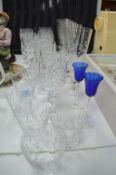 Cut Glass Crystal Wine Glasses, etc.