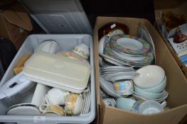Two Boxes of Pottery, Dinner Services, etc.