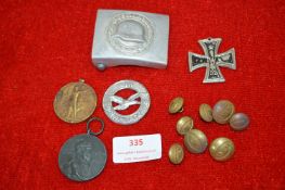 German Belt Buckle, Military Buttons, etc.