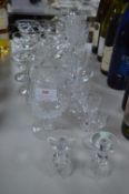 Champagne Glasses, Cut Glass Crystal Biscuit Barre