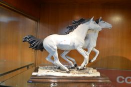 Ceramic Figure of Two Wild Horses