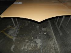 Shaped Desk in Beech and Silver Finish
