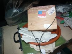 *Wooden Bird Box, Gloves, Protective Plant Jacket (Medium), etc.