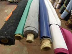 *Five Small Rolls of Assorted Fabrics, Cloth and Material