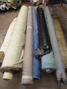 *Five Rolls of Assorted Fabrics, Cloth and Material