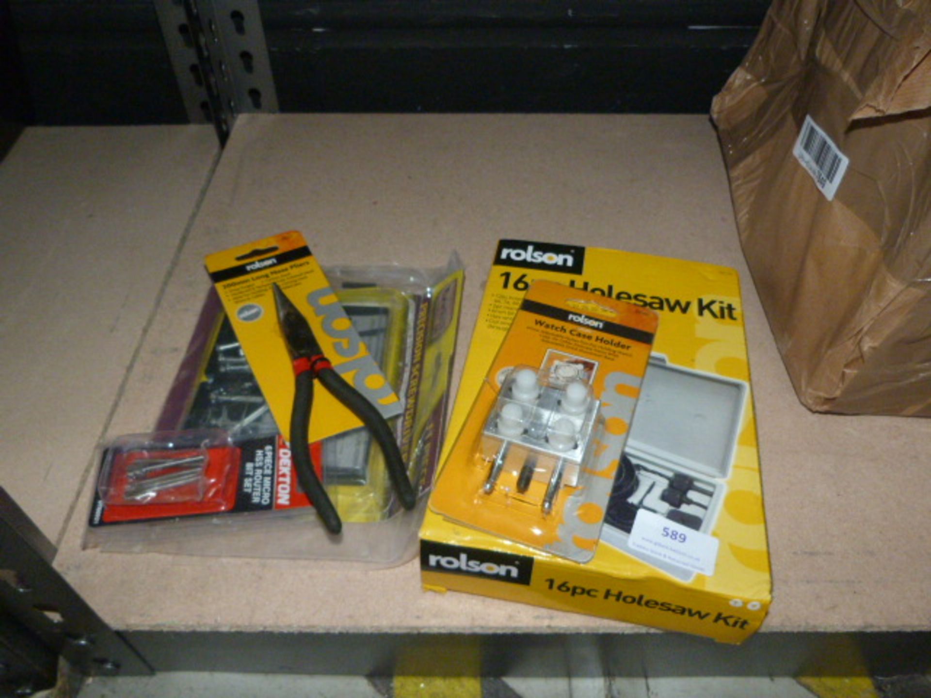 *Hole Saw Kit, Long Nose Pliers, Watch Case Holder, etc.