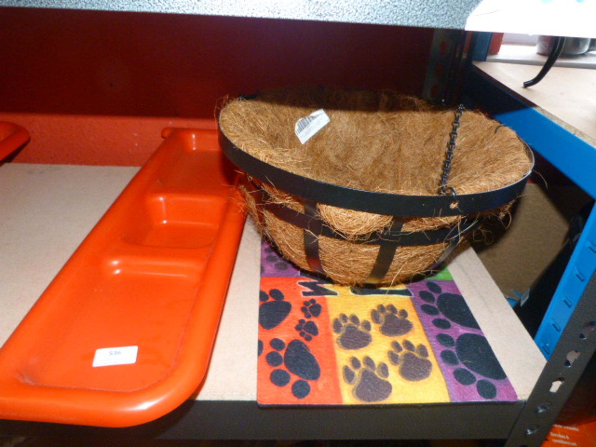 *Red Tray, Dog Mat and a Hanging Plant Pot