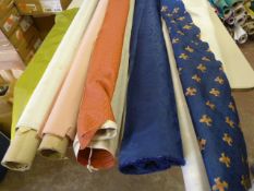 *Five Small Rolls of Assorted Fabrics, Cloth and Material