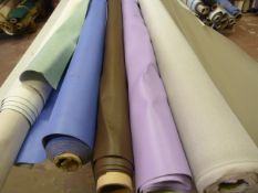 *Five Small Rolls of Leatherette & Various Upholstery Cloth