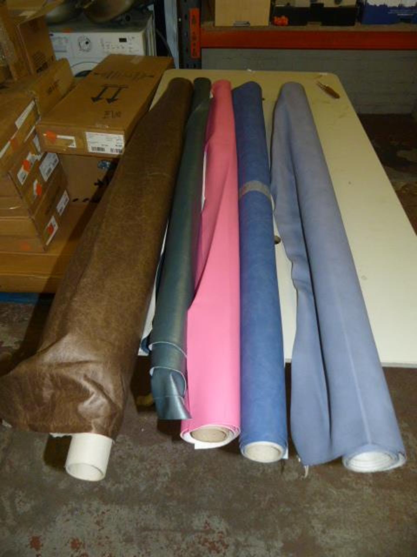 *Five Small Rolls of Leatherette & Other Upholstery Cloth