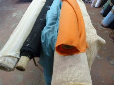 *Five Small Rolls of Assorted Fabrics, Cloth and Material