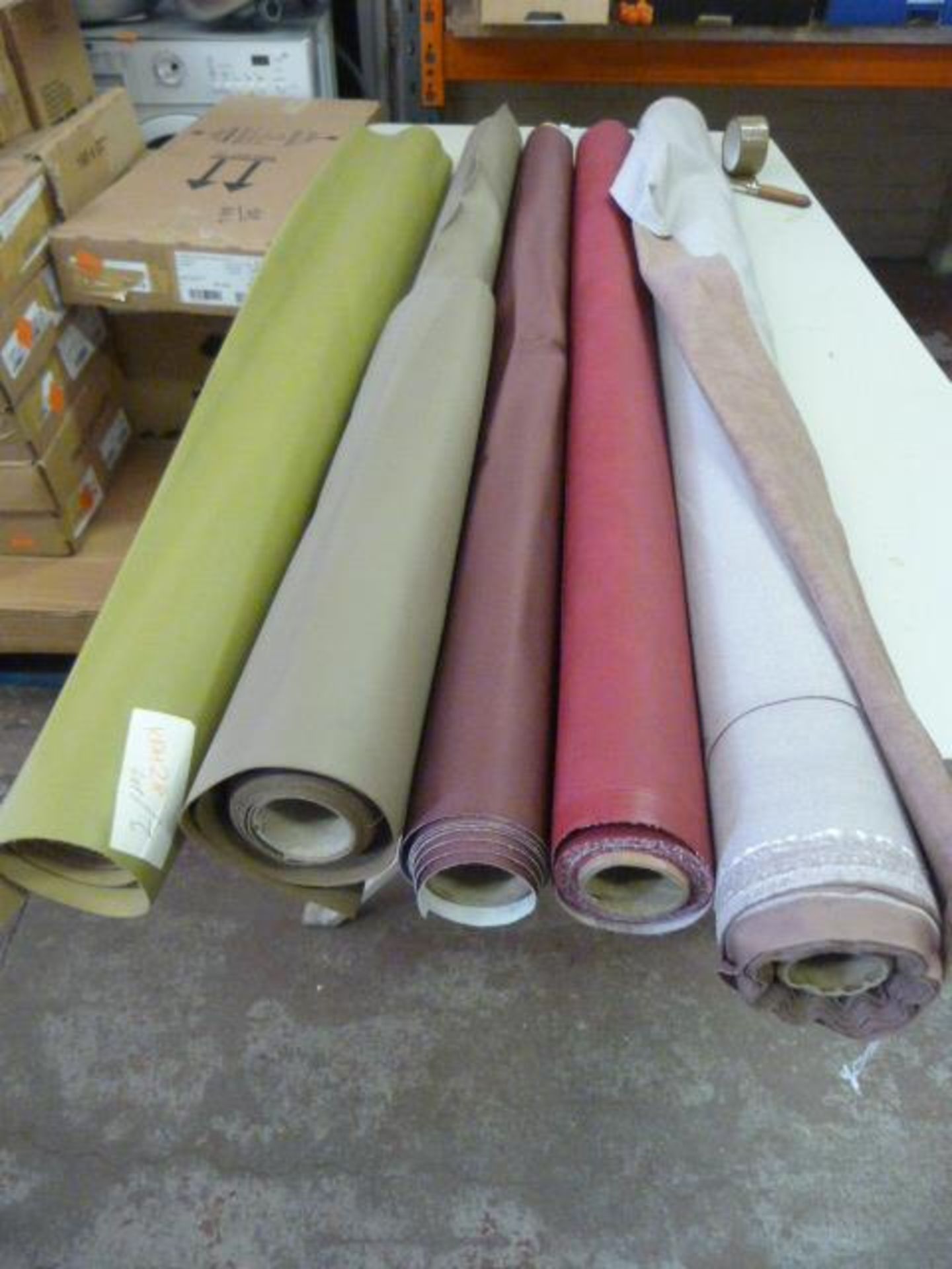 *Five Small Rolls of Leatherette & Other Upholstery Cloth