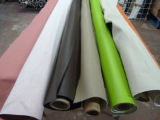 *Five Small Rolls of Leatherette & Various Upholstery Cloth