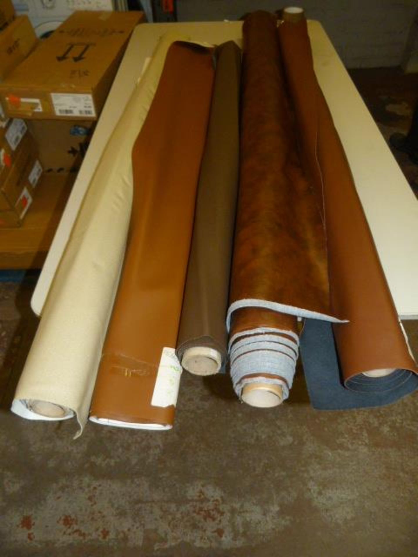 *Five Small Rolls of Leatherette & Other Upholstery Cloth