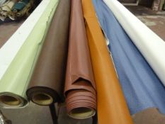 *Five Small Rolls of Leatherette & Various Upholstery Cloth