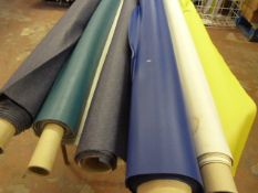 *Five Small Rolls of Leatherette & Various Upholstery Cloth