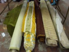 *Five Small Rolls of Assorted Fabrics, Cloth and Material