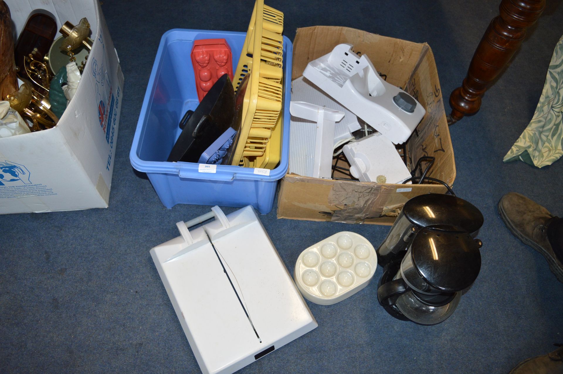 Two Boxes of Kitchenware, Wok, Coffee Machine, etc