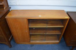 Oak Bookcase with Glazed Doors and Cupboard