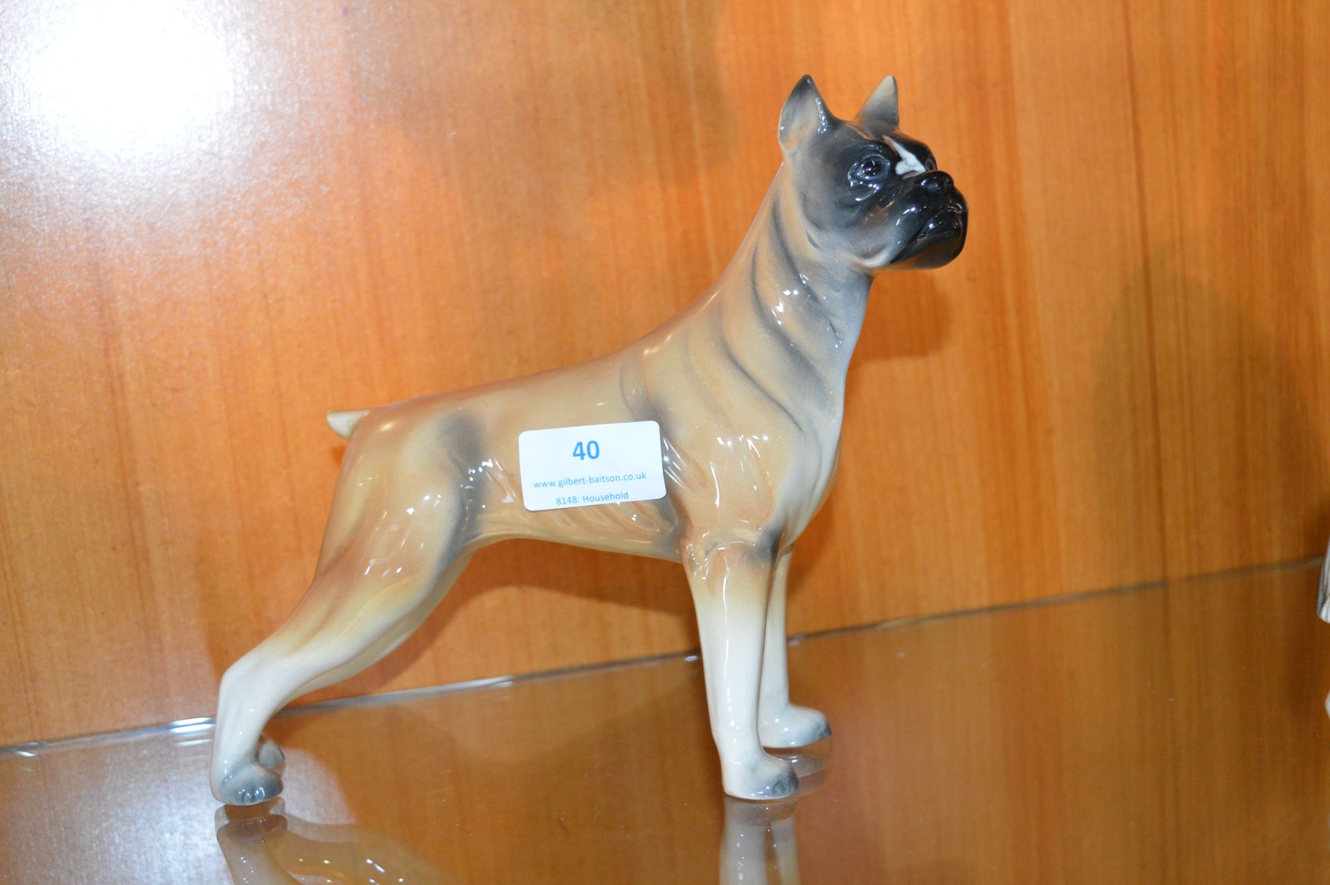 Pottery Figure of a Boxer Dog