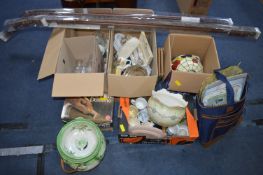 Household Goods; Pottery, Glassware, Curtain Poles