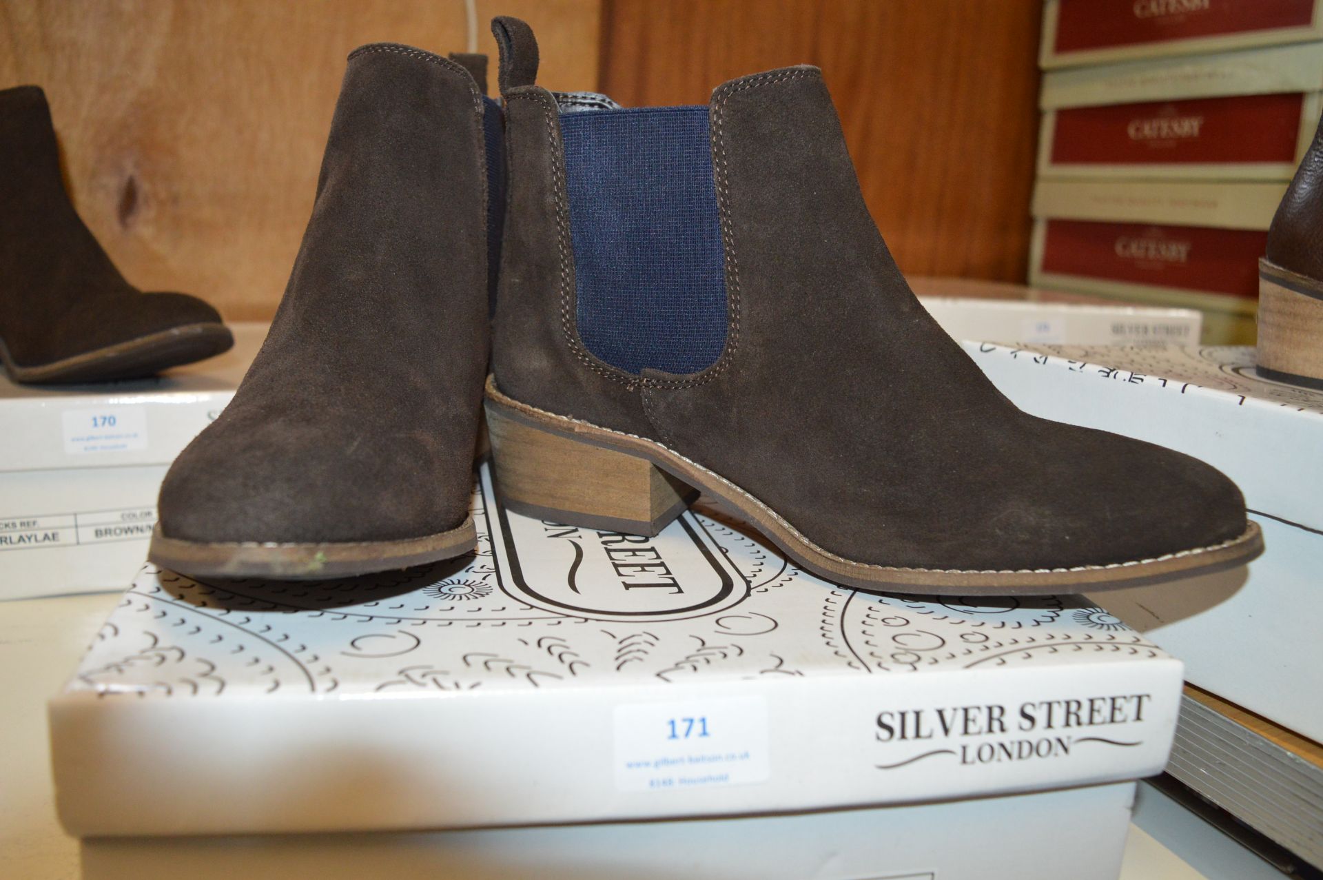 Silverstreet Ladies Ankle Boots (Bown/Navy) Size: